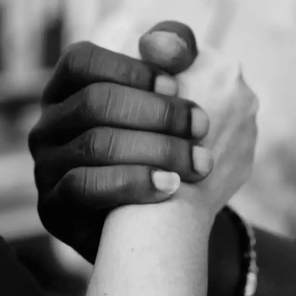 Two hands clasped in a firm handshake.